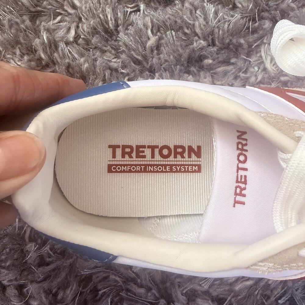 NWT Tretorn Rawlins 3 Retro Tennis Sneakers Women Sz 8.5 Red White Blue USA 250 - Picture 11 of 11